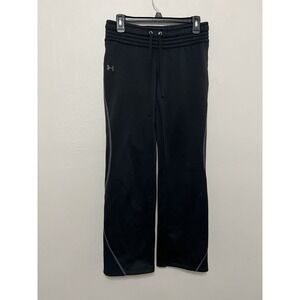 UNDER ARMOUR LOOSE COLDGEAR TRACK PANTS‎ BLACK WOMENS SMALL FLEECE LINED